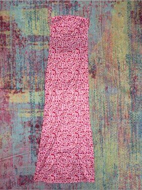 💙Pink Floral Maxi Slip Dress with Spaghetti Straps